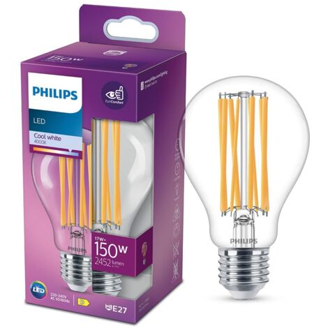 Philips consumer lampadina a goccia filamento a67 17w 4000k e27 ledgoc150cwp