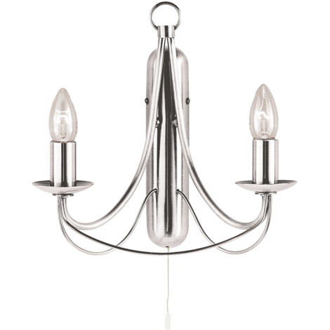 Lampada da parete Maypole 2Lt - Metallo argento satinato (1/5)