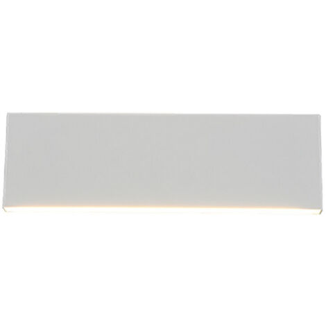 CONCHA APPLIQUE LED 6W · 2x 600lm, 3000K BI-EMISSIONE METALLO COLORE BIANCO CON REGOLAZIONE D'INTENSITA' 3 STEP AD INTERRUTTORE L. 28CM P. 4,5CM (1/5)
