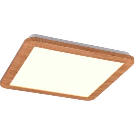 LIGKIN Plafoniera LED Quadrata In Legno 24W - Doppio Strato Con Luce Neutra 4500K Per Cucina, Soggiorno E Corridoio - 30x30 Cm - 2