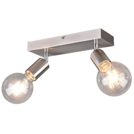 Faretti Barra 2 Spot Orientabili Acciaio Satinato 30 cm Barra Vannes GD Trio (1/3)