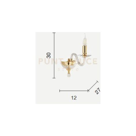 APPLIQUE  PAGANINI OTTANIO CROMO 1 LUCI ATTACCO E14 H.30CM