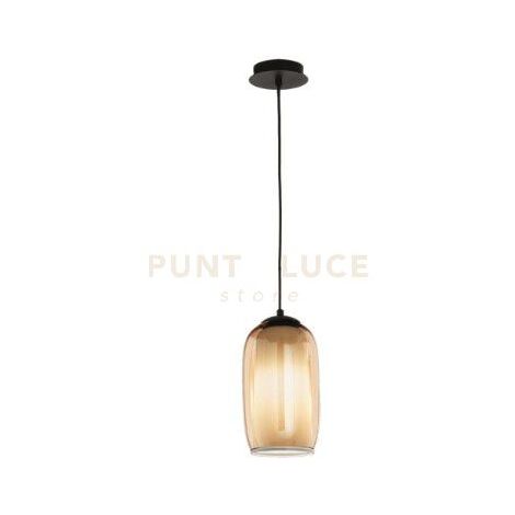 SOSPENSIONE BONNIE 3 VETRO AMBRA 1 LUCE ATTACCO E27 D.15CM H.29CM