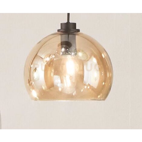 SOSPENSIONE VERVE- 1 LUCE AMBRA ATTACCO E14 SENZA BASE D' ATTACCO D.20,5CM H.18CM
