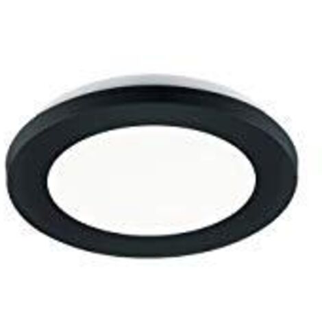 CAMILLUS PLAFONIERA LED TONDA METALLO NERO OPACO CON FUNZIONE DIMMERABILITA' CON NORMALE INTERRUTTORE A PARETE IP44 D. 17CM LED 9 W · 1.000 lm · 3.000 K (1/4)