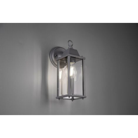 Lampada da parete per esterno illuminazione di facciata luce da terrazzo lanterna da giardino antracite trio 201960142