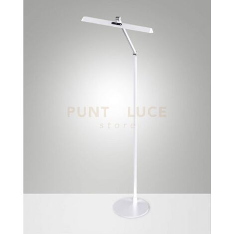 BEBA LAMPADA DA LETTURA DA TERRA BIANCA A LED CCT 3000K - 4000K - 6000K- 12W - 1340 lm DIMMERABILE ORIENTABILE