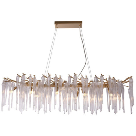 Heritage 10Lt Diner Bar Pendant, metallo dorato e vetro trasparente (1/3)