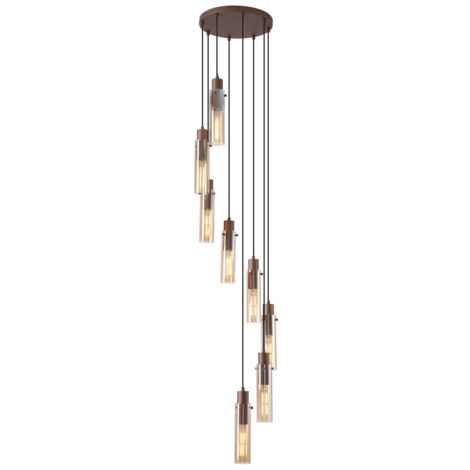 Searchlight Sweden II 8 Light Cluster Light Drop Moka Metallo e Vetro Ambra (1/3)