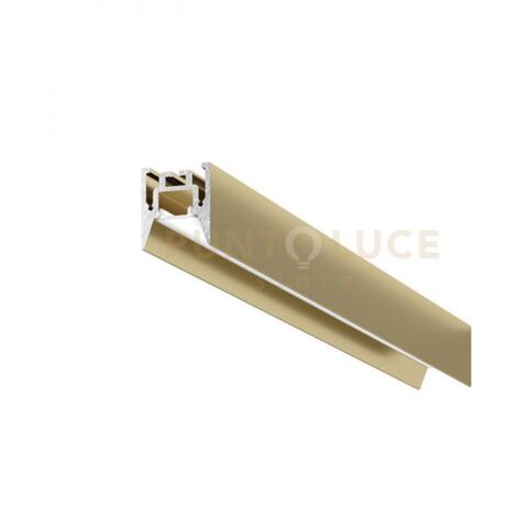 BUCAREST P - PROFILO IN ALLUMINIO SEZIONABILE CON DIFFUSORE AD INCASTRO BIANCO PARETE/SOFFITTO/SOSPENSIONE MT2 COLORE ORO