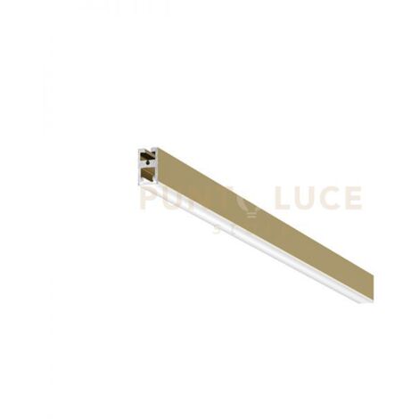 BLED P - PROFILO IN ALLUMINIO SEZIONABILE CON DIFFUSORE AD INCASTRO BIANCO PARETE/SOFFITTO/SOSPENSIONE MT2 COLORE ORO