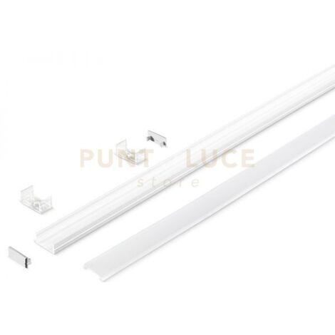 GSTP103- PROFILO IN BIANCO SEZIONABILE PARETE/SOFFITTO PIU DIFFUSORE AD INCASTRO PIU TESTATE E STAFFE MT2