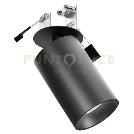GFA1391- FARETTO AD INCASSO ORIENTABILE 1 LUCE ATTACCO GU10 COLORE NERO SATINATO D.5,7CM H.9CM