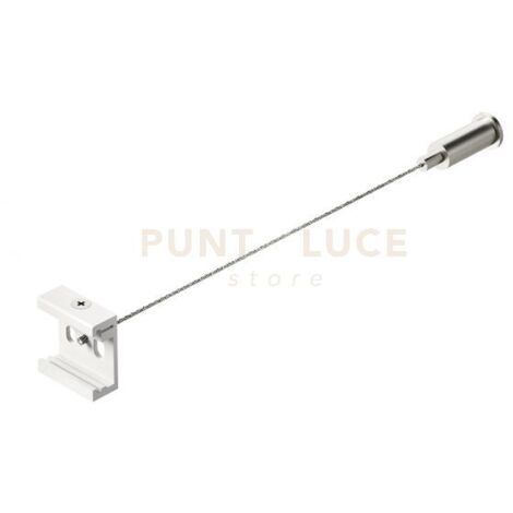 GBIS01- KIT SOSPENSIONE CAVO ACCIAIO MT2 PIU BLOCCACAVO COLORE BIANCO