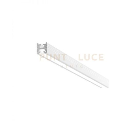 RIGA P - PROFILO IN ALLUMINIO SEZIONABILE PER INSTALLAZIONE PARETE/SOFFITTO/SOSPENSIONE PIU STAFFE CON DIFFUOSRE MT2 COLORE BIANCO