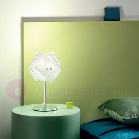 AGNESE L/P LAMPADA IN VETRO DECORATO E METALLO 1 LUCE ATTACCO E14 (1/4)