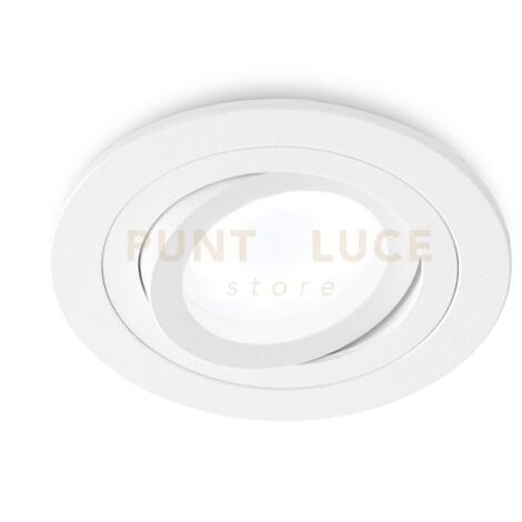 GFA091- FARETTO TONDO IN ALLUMINIO ORIETABILE COLORE BIANCO OPACO 9,3CM ATTACCO GU10 DA INCASSO