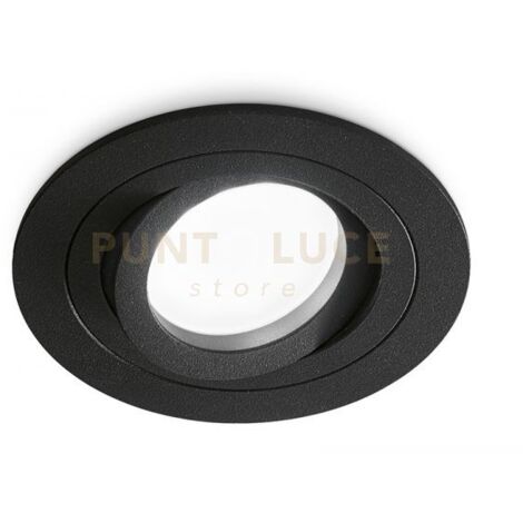 GFA092- FARETTO TONDO IN ALLUMINIO ORIETABILE COLORE NERO OPACO 9,3CM ATTACCO GU10 DA INCASSO