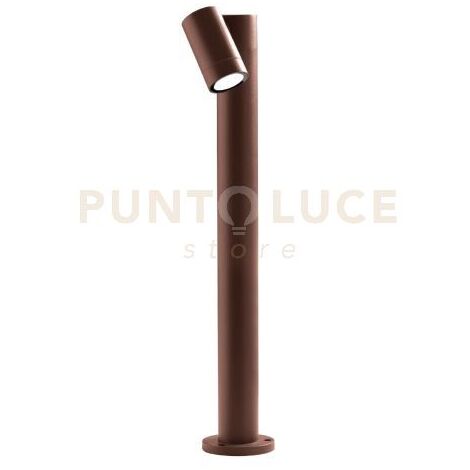 GES1111- PALETTO IN ALLUMINIO 1 LUCE ATTACCO GU10 MARRONE IP65 H.70CM