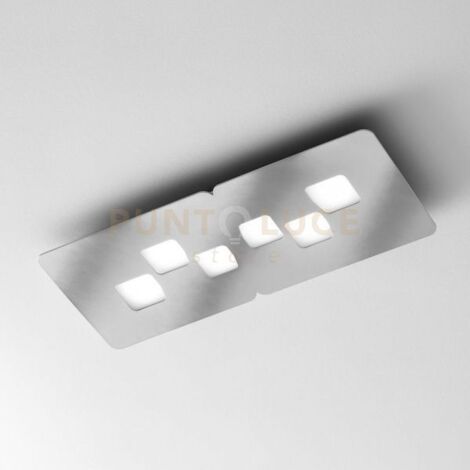 BILBAO P/M - PLAFONIERA ACCIAIO  6 LUCI ATTACCO GX53 65CM