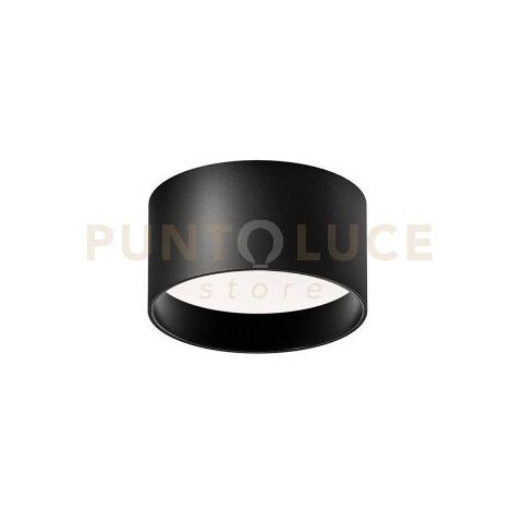 GPL333C- FARETTO LED  IN ALLUMINIO NERO SATINATO 3000K 937LM 12W D.12CM