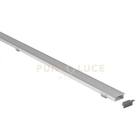 GSTP121- PROFILO IN ALLUMINIO SEZIONABILE INCASSO SU CARTONGESSO PIU DIFFUSORE COLORE GRIGIO SENZA LED DA ACQUISTARE SEPARATAMENTE MT2