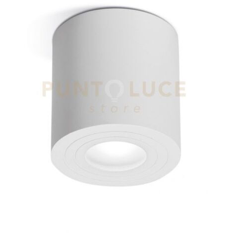 GES1073- PLAFONIERA ALLUMINIO BIANCO TONDA 1 LUCE ATTACCO GU10 D.9CM