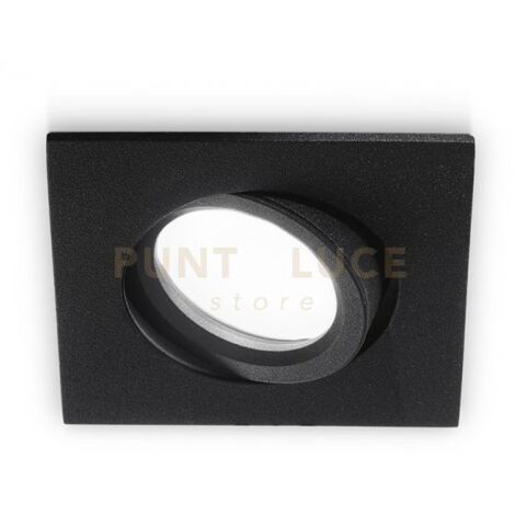 GFA052- FARETTO QUADRATO IN ALLUMINIO ORIETABILE COLORE NERO 8,4CM ATTACCO GU10 DA INCASSO