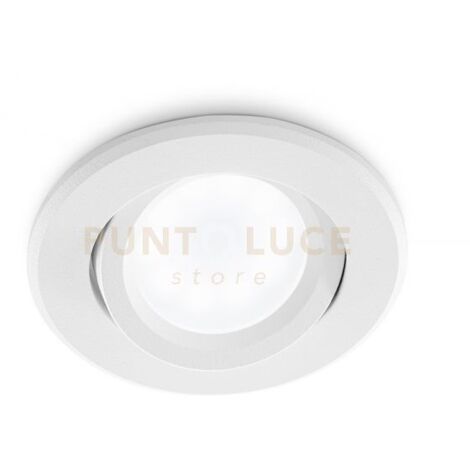 GFA131- FARETTO DA INCASSO ORIENTABILE IN ALLUMINIO COLORE BIANCO OPACO D.8,5CM 1 LUCE ATTACCO GU10