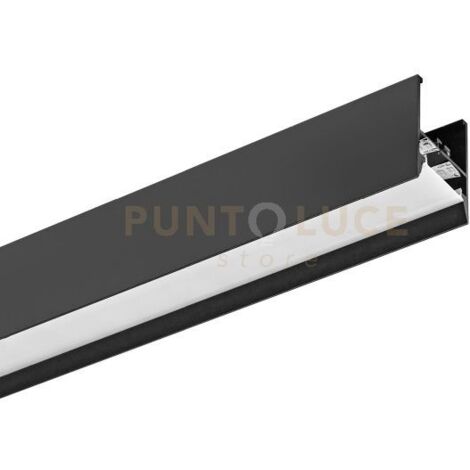 RABAT - NERO- PROFILO E DIFFUSORE BIANCO MT 2 IN ALLUMINIO SEZIONABILE PER PARETE-SOFFITTO