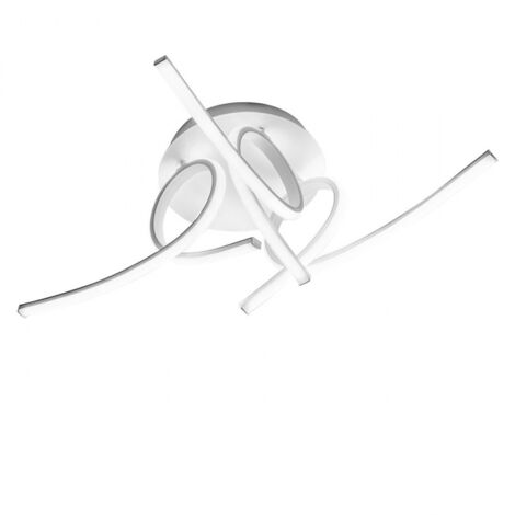 Plafoniera led moderna Tosca 45W 2500lm luce calda 3000K, alluminio bianco satinato, diffusore opale, IP20, design artistico (1/5)