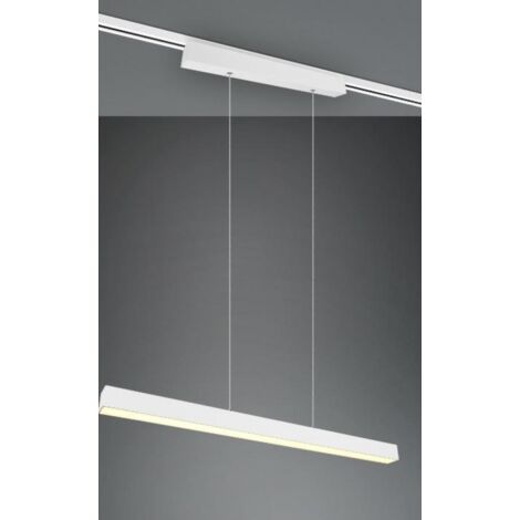 DUOLINE PAROS SOSPENSIONE LED 29W 3400lm, 3000K BI-EMISSIONE METALLO BIANCO L. 90CM DIMMERABILE (1/2)