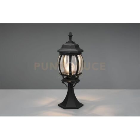 Lampada Da Giardino Vintage Hofstein 106cm, Alluminio Nero Opaco E Vetro Trasparente, Stile Antico, IP44, Attacco E27