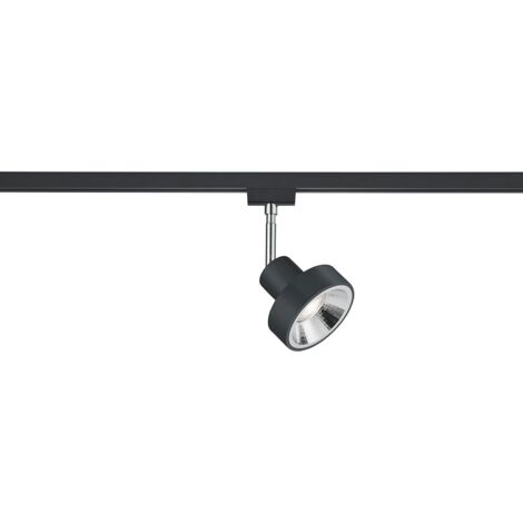 DUOLINE LEON SPOT ORIENTABILE METALLO NERO L. 11CM 1 LUCE ATTACCO GU10 PER SISTEMA BINARIO (1/2)