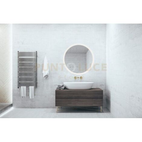 60cm Specchio Bagno Led RGB Luce Specchio Bagno Tondo Retroilluminato e Frontale Specchio Bagno Touch Specchio Deluxe Moderno da Parete