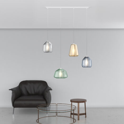 SOSPENSIONE BIANCO 4 LUCI RETTANGOLARE (ALPHA VE) (BETA TR + BL) (GAMMA AM) 1176BI-S4 R ABG-MC