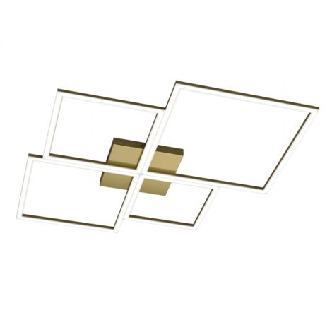 Plafoniera Moderna Quadrata Four Squares Alluminio Oro Oro Brunito Led 120W (1/5)