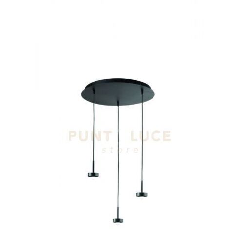BASE PER SOSPENSIONE EKOS 3 LUCI D.45CM NERO LED 3000K 1390LM 18W