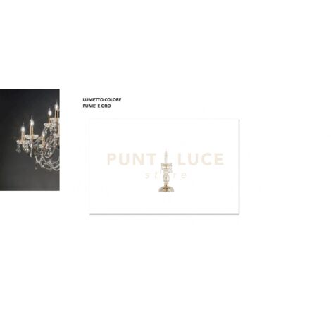 LUMETTO OPERA 1 LUCE CRISTALLO E FUME' ATTACCO E14 H.35CM