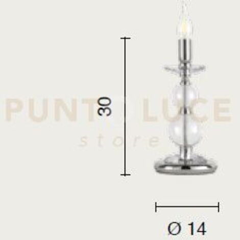 LUMETTO VIVALDI 1 LUCE FUME' CROMO ATTACCO E14 D.14CM