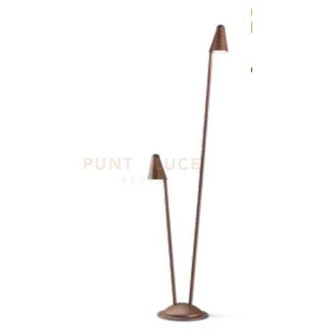 PALETTO DA ESTERNO 2 LUCI LED 4000K 1220LM 12W IP65 CORTEN GRASS DOUBLE H.113CM