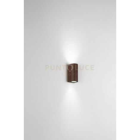 APPLIQUE ZENO ROUND CORTEN 2 LUCI ATTACCO GU10 IP65 BIEMISSIONE