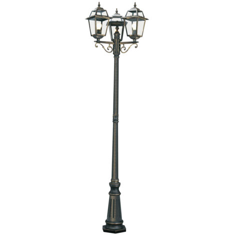 New Orleans Outdoor Post - Metallo e vetro nero oro (1/5)