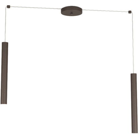 Sospensione Moderna Round Tube Metallo Marrone 2 Luci Gu10 (1/4)