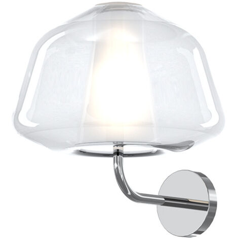 Applique Contemporanea Double Skin Alpha Metallo Cromo Vetro Trasp. 1 Luce E27