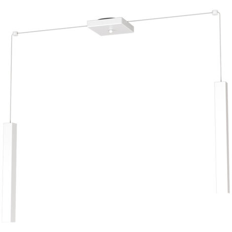 Sospensione Moderna Square Tube Metallo Bianco 2 Luci Gu10 (1/4)