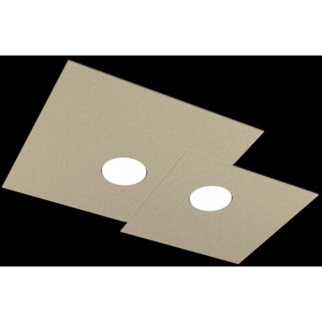 Plafoniera Moderna Rettangolare Plate Metallo Sabbia 2 Luci Gx53