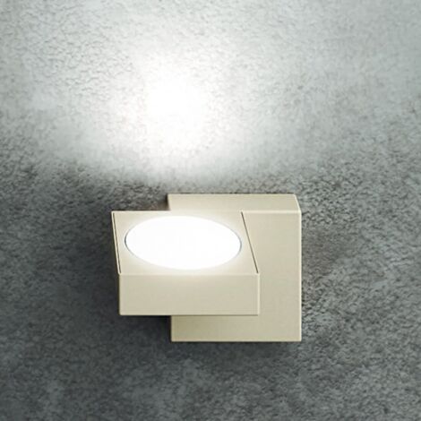 Applique led top light up 1183a gx53 lampada parete moderna monoemissione, finitura metallo sabbia (1/5)