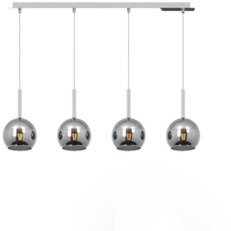 Lampadario moderno top light future 1155cr s4 rp e27 led vetro pirex soffiato, vetro cromo (1/5)