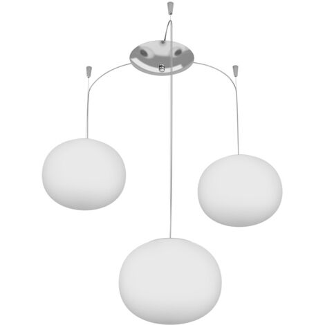 Sospensione Contemp Decentratori Soft Metallo Cromo Vetro Opaco 3 Luci E14 (1/3)
